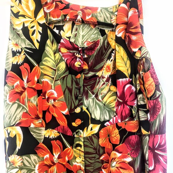 Sag Harbor Floral Maxi Vintage Sundress Button Up Zipper Back Plus Size 14 - Picture 3 of 9